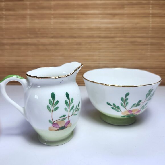 Sutherland Sugar Bowl and Creamer Set Floral Made in England Vintage - Picture 2 of 11